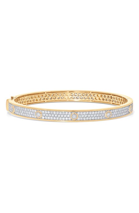 Honeycomb Pavé Diamond Bangle