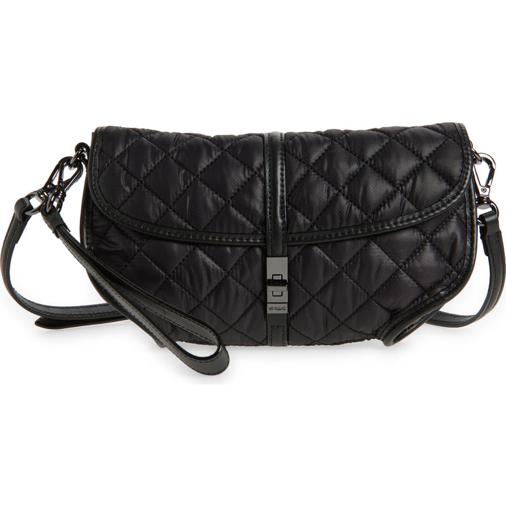 Mz Wallace Small Astor Convertible Quilted Leather Crossbody Clutch In Black