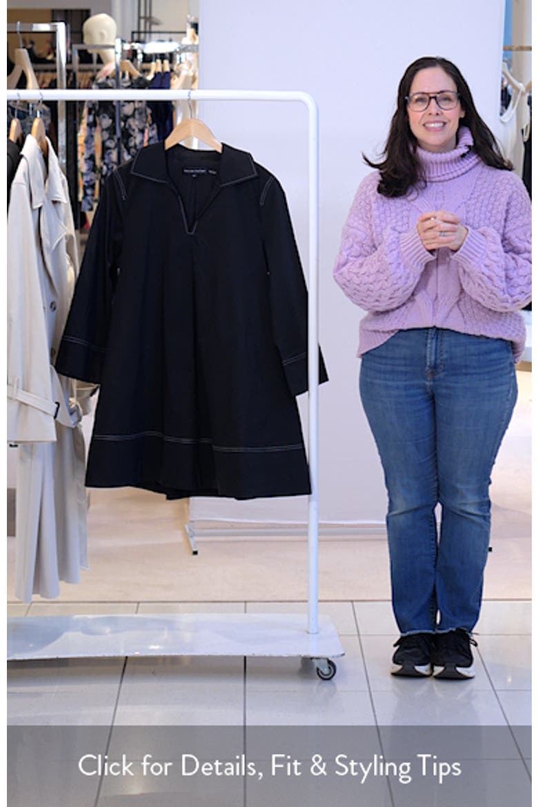 Contrast Stitch Cotton Blend Mini Shirtdress video