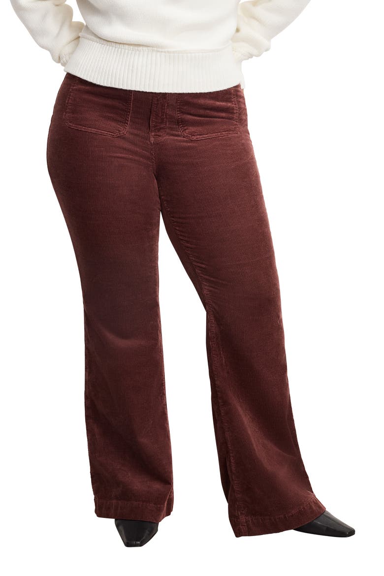 Good Legs Patch Pocket Flare Corduroy Pants, Alternate, color, WALNUT004