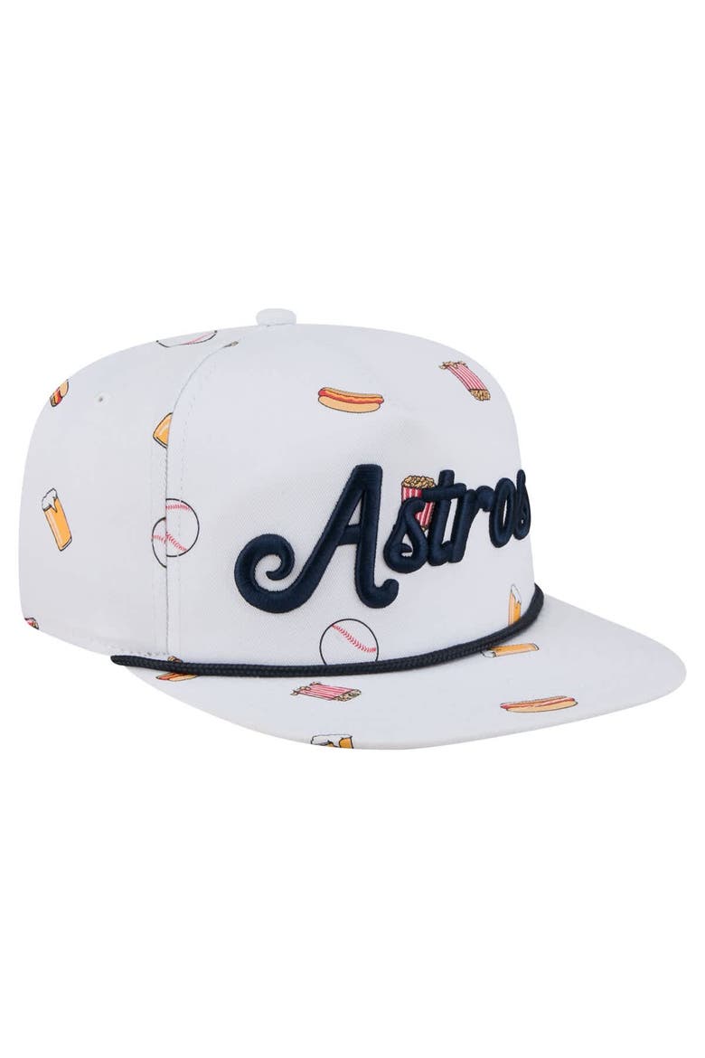 Men's New Era White Houston Astros Team Cheer Rope 19TWENTY Adjustable Hat, Alternate, color, White