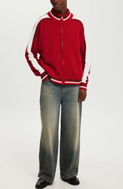 Cotton On Men's Knitted Bomber Jacket In Scarlet Red