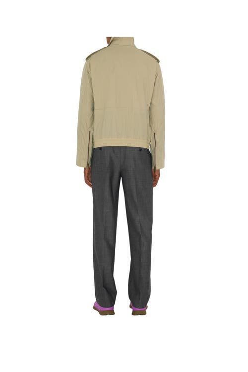 Burberry Wool Tailored Trousers In Gray