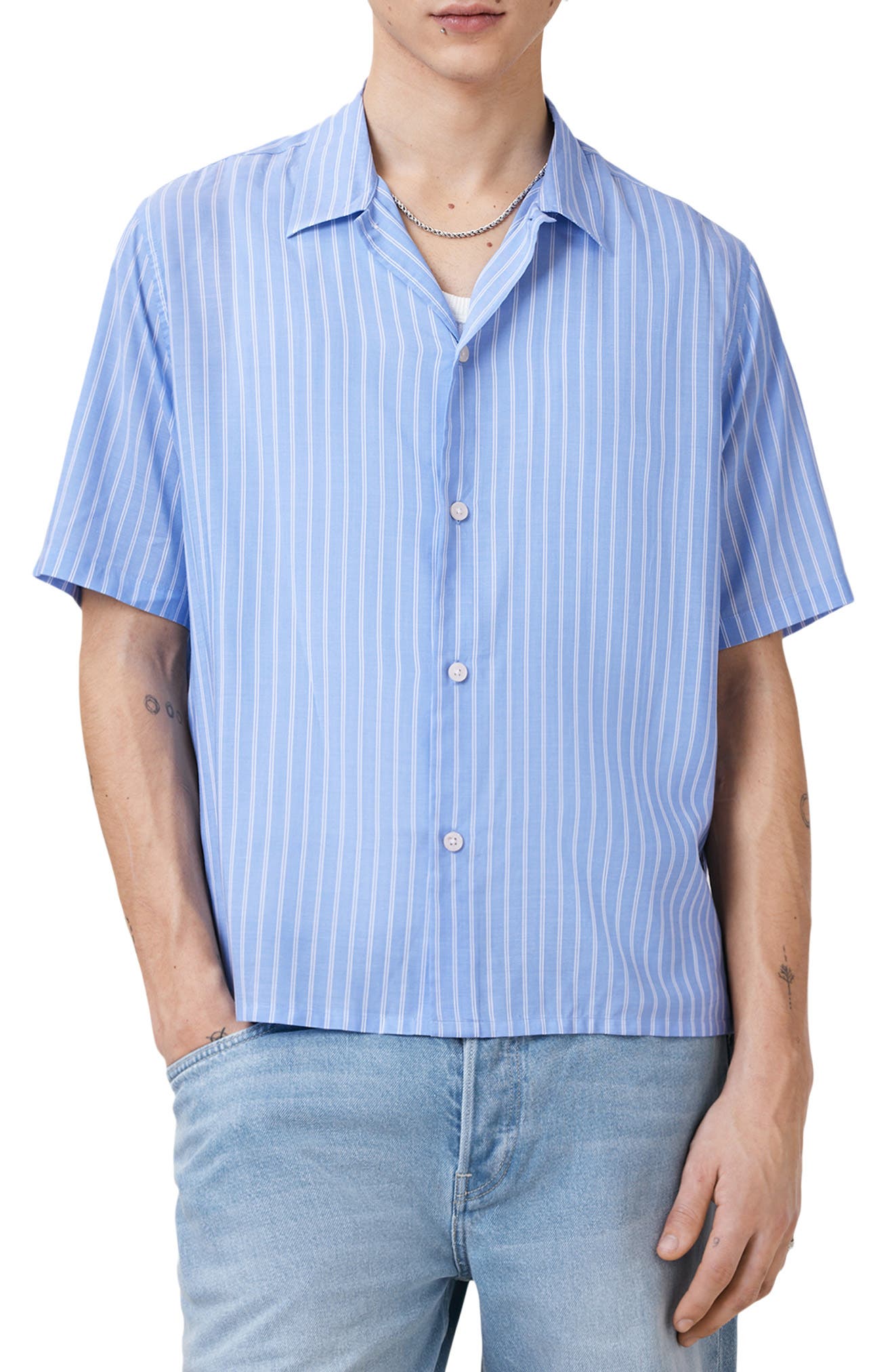Arran Stripe Short Sleeve Button-Up Shirt - image 3