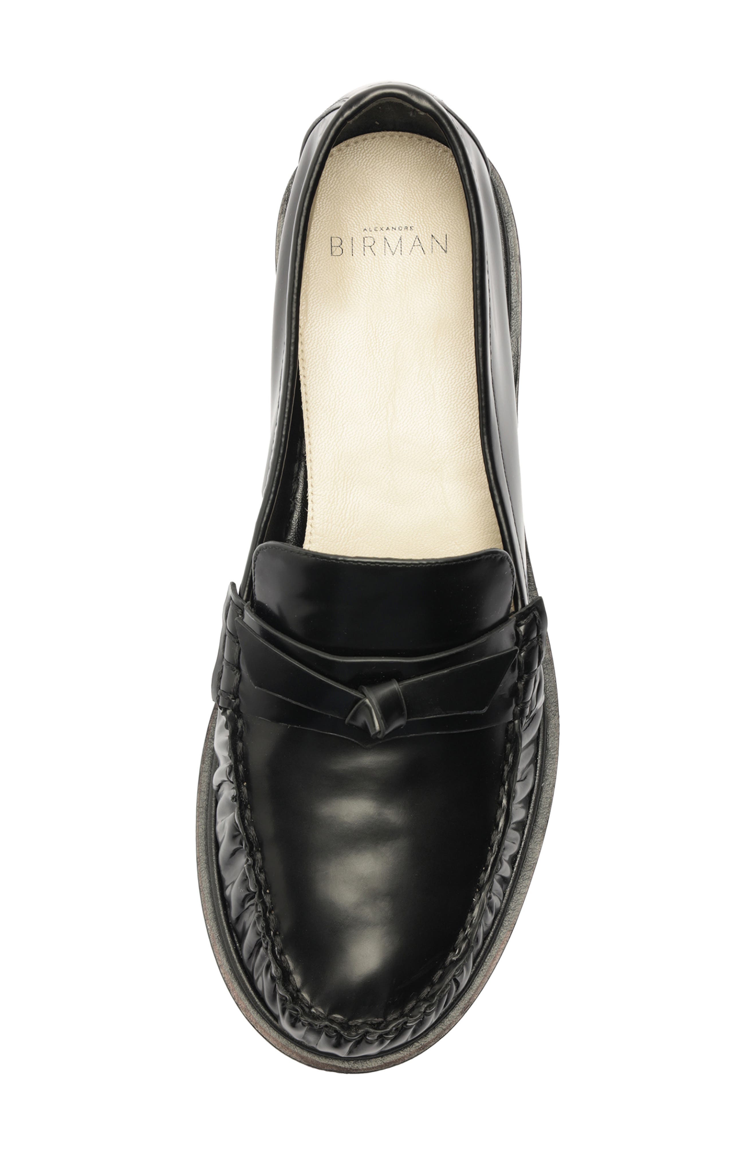 Clarita Laser Bow Loafer, Alternate, color, BLACK