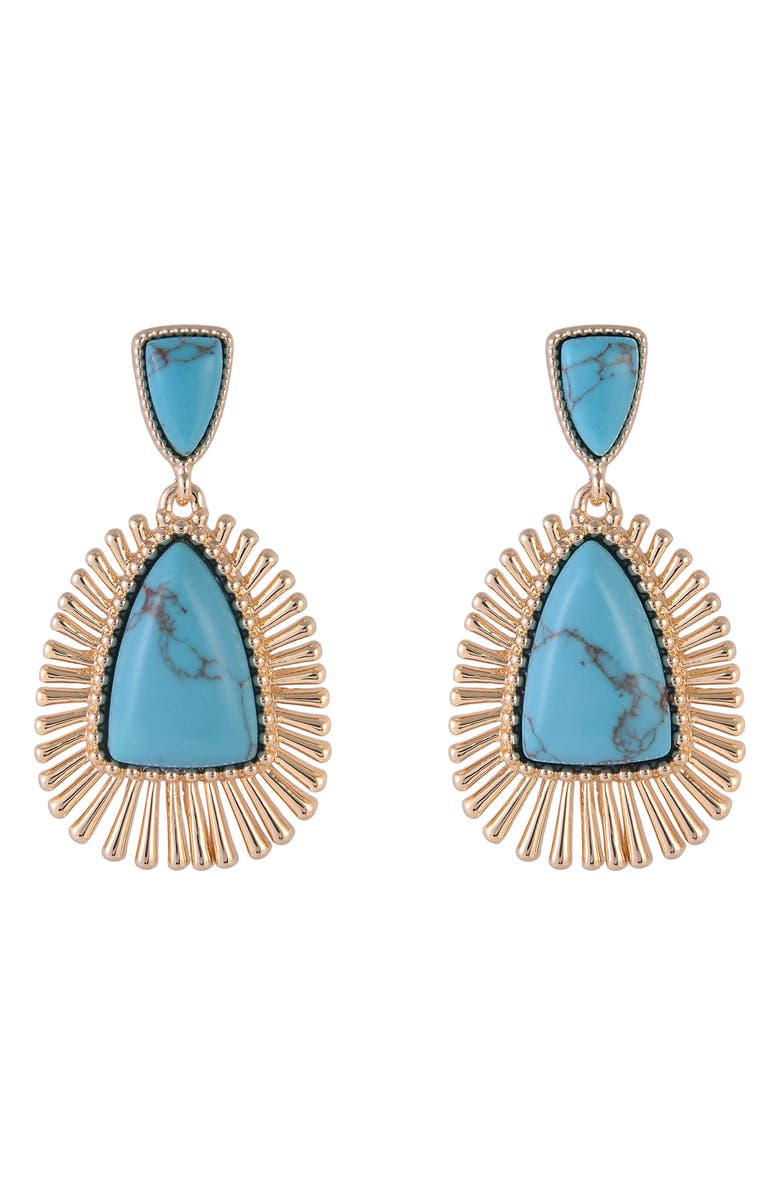 Rachel Roy Resin Drop Earrings, Alternate, color, Turquoise