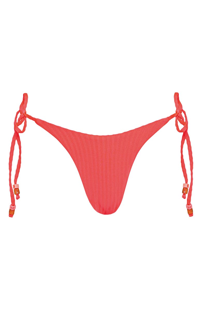 Maaji Flame Coral Harley Reversible Side Tie Bikini Bottoms, Alternate, color, Bright Red