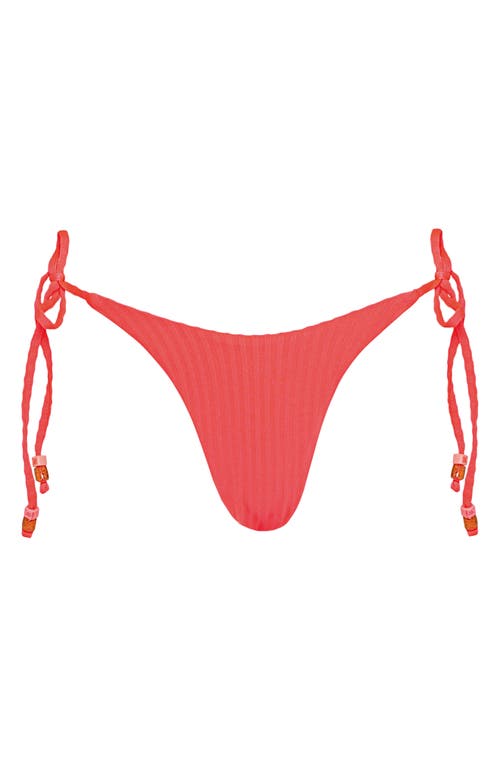 Maaji Flame Coral Harley Reversible Side Tie Bikini Bottoms In Red