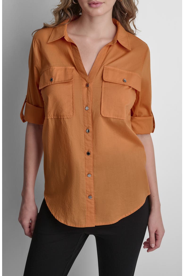 Roll Tab Shirt, Alternate, color, AMBERGLOW