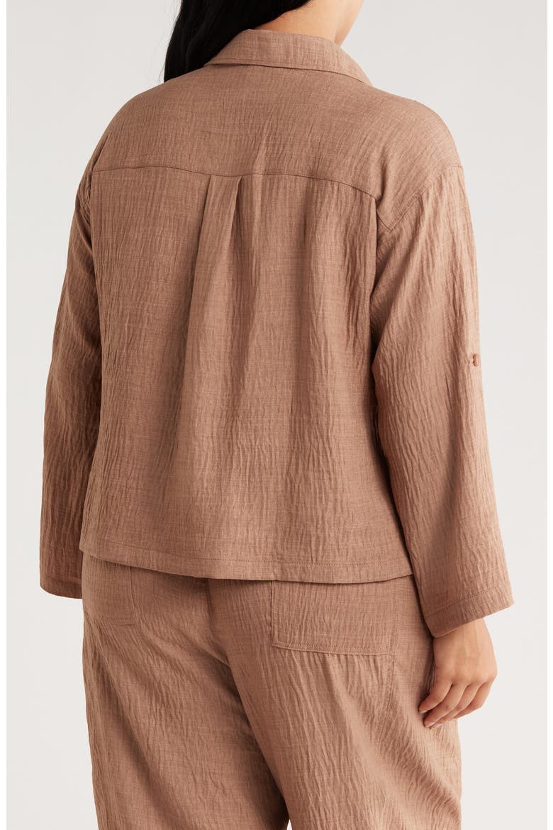Textured Collared Shirt, Alternate, color, MUSHROOM
