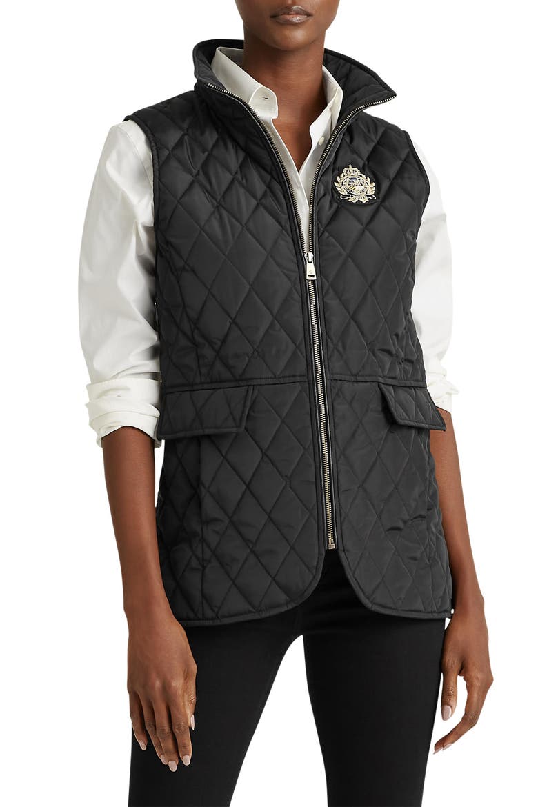 Quilted Vest, Main, color, BLACK