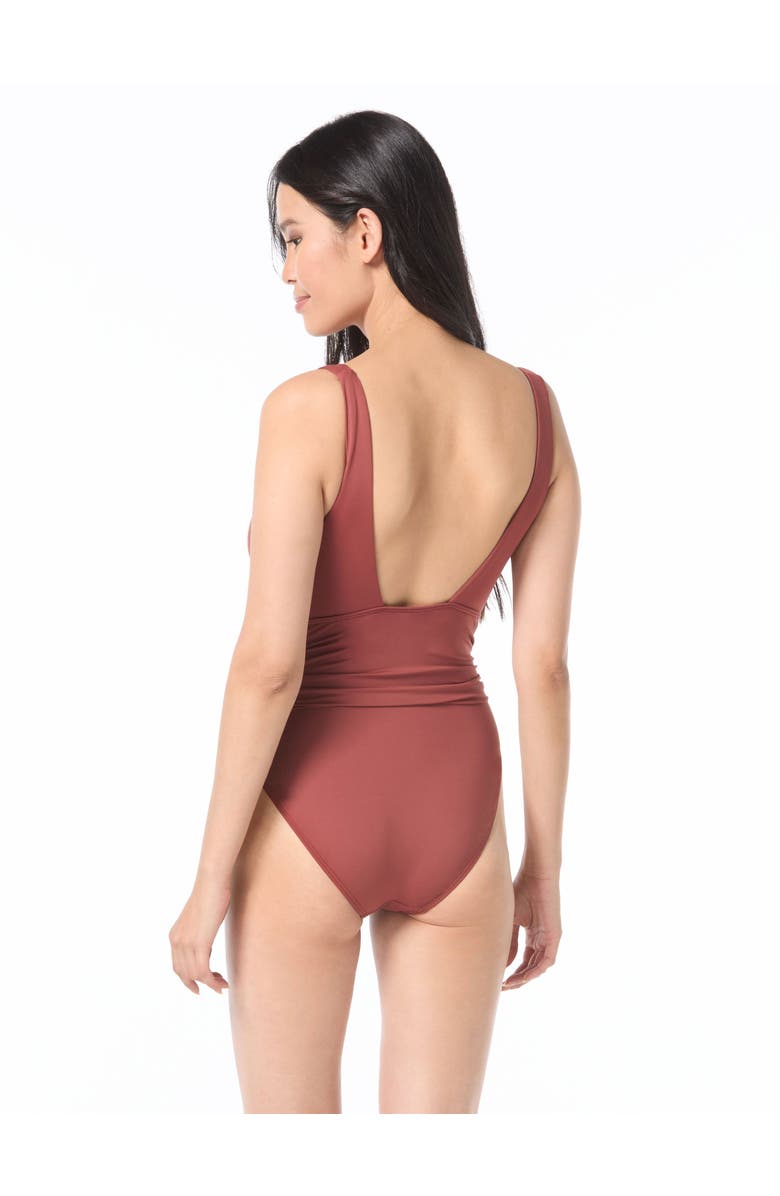 Vince Camuto Plunge One Piece Swimsuit, Alternate, color, 