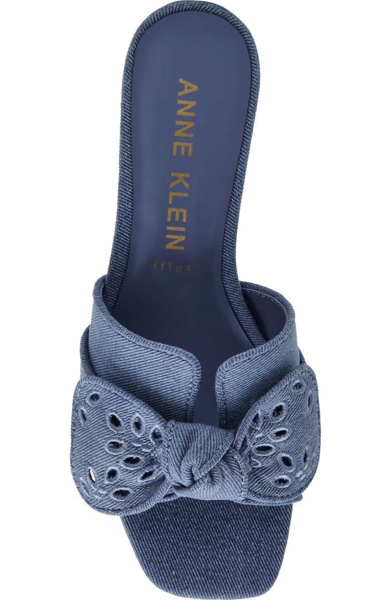 Anne Klein Kizmet Bow Slide Sandal, Alternate, color, Denim