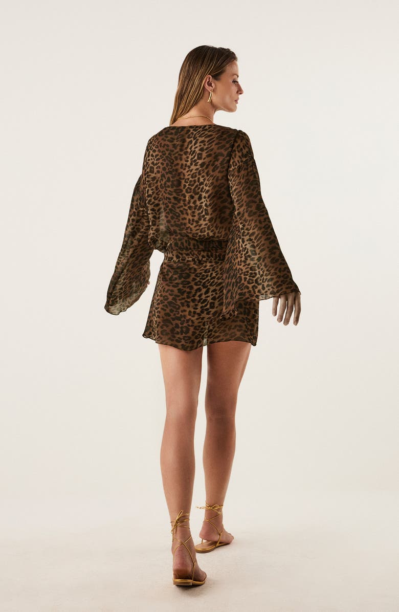 ViX Paula Hermanny Tammy Sheer Long Sleeve Cover-Up Dress & Scarf Set, Alternate, color, Multi