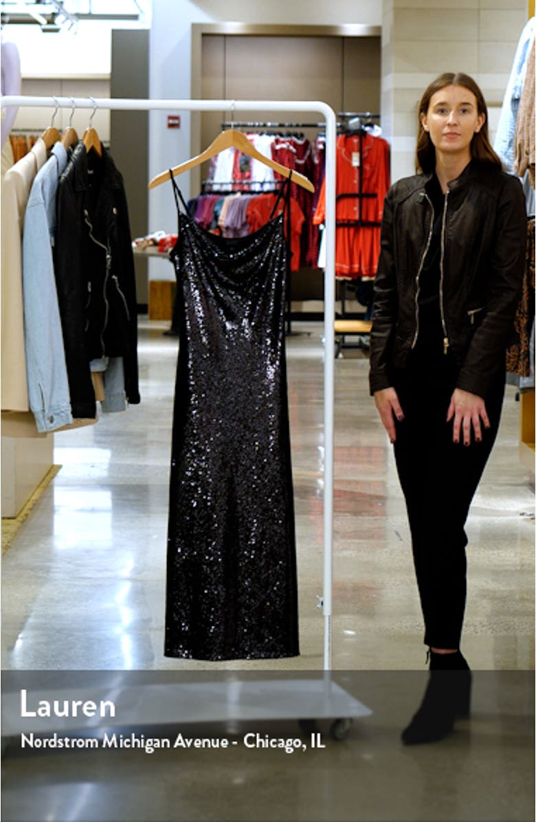 Hadley Sequin Cowl Neck Dress, sales video thumbnail