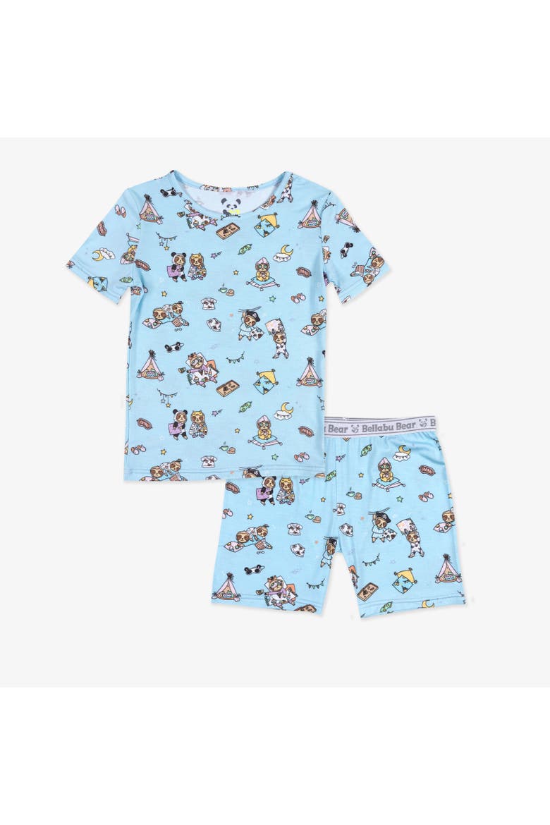 Sloth Pajama Party Kids 2-Piece Short Sleeve & Shorts Pajama Set, Main, color, Sloth Pajama Party