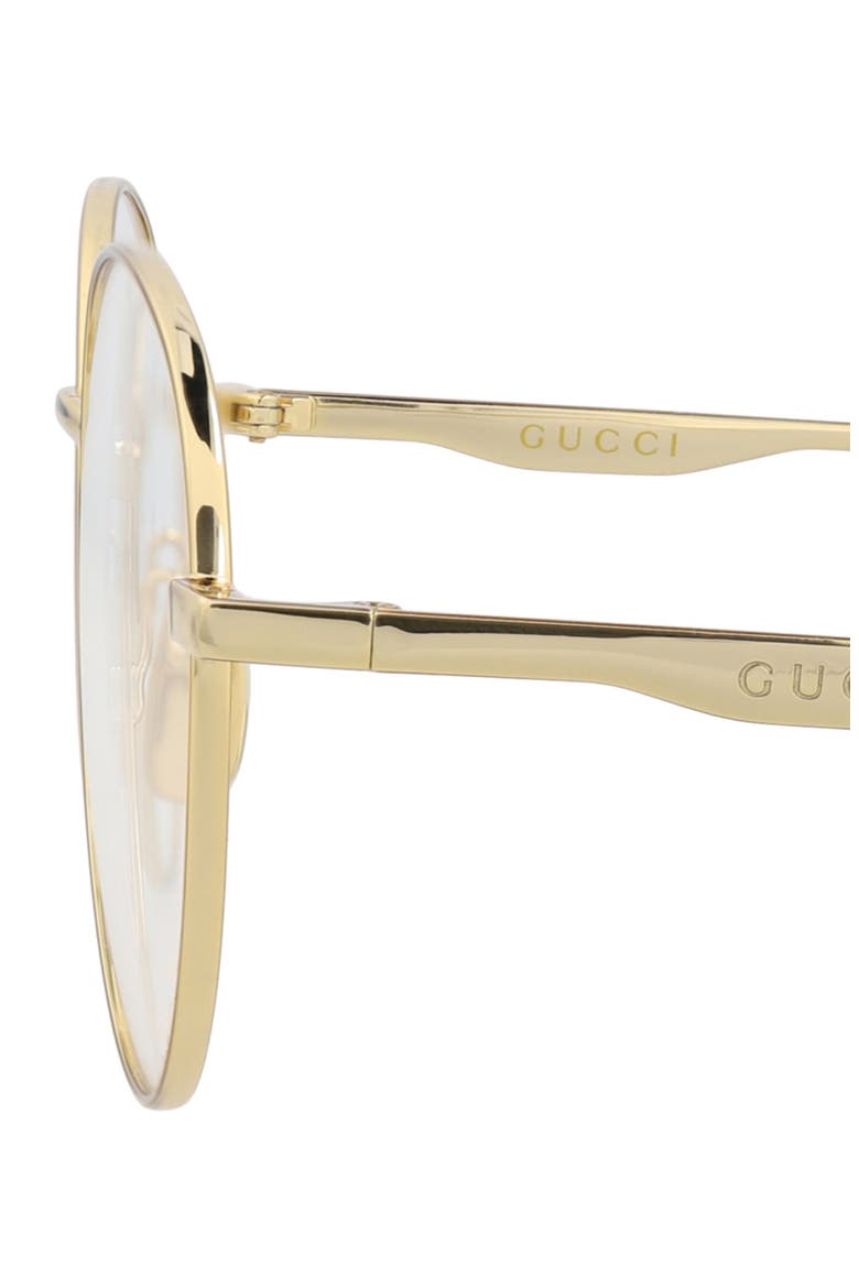 53mm Round Optical Glasses, Alternate, color, GOLD GOLD TRANSPARENT