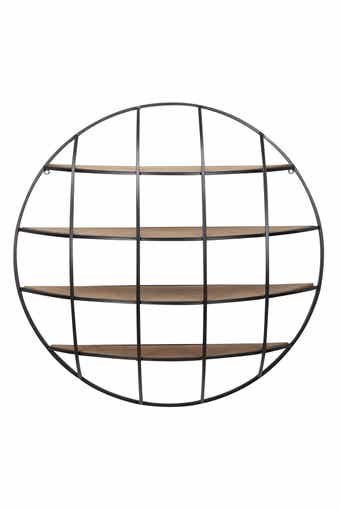 GINGER BIRCH STUDIO Light Brown Metal Industrial Wall Shelf