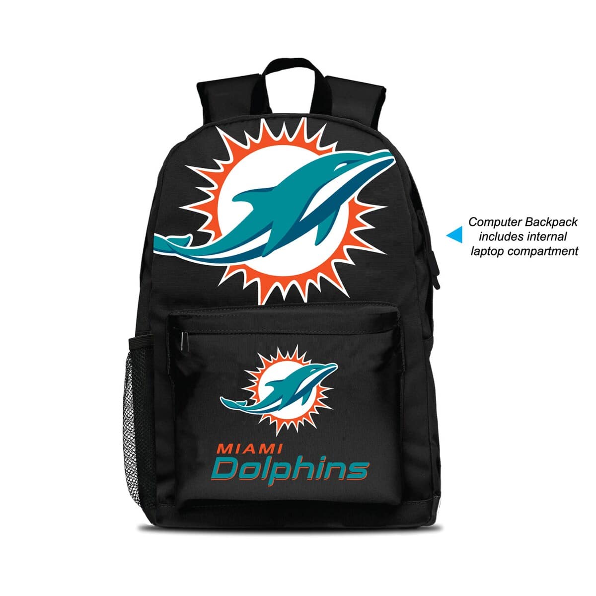 MOJO Miami Dolphins MOJO Large Logo Fan Backpack, Main, color, Black
