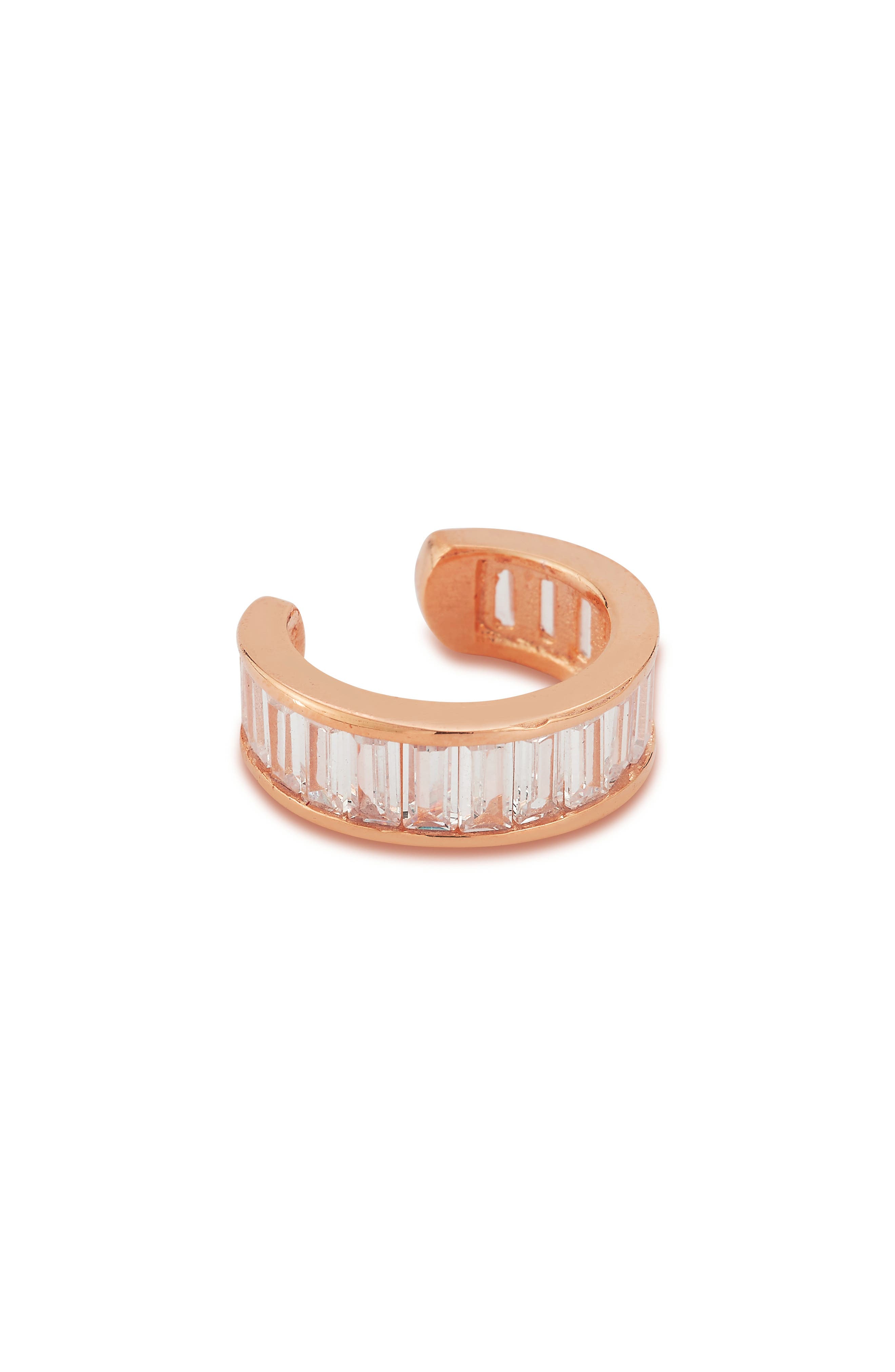 14k Rose Gold Plated Cubic Zirconia Ear Cuff