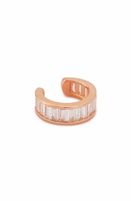 14k Rose Gold Plated Cubic Zirconia Ear Cuff