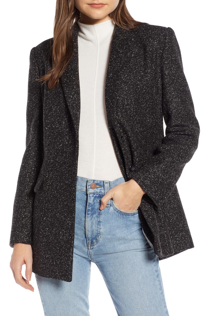 Something Navy Bouclé Blazer, Main, color, 