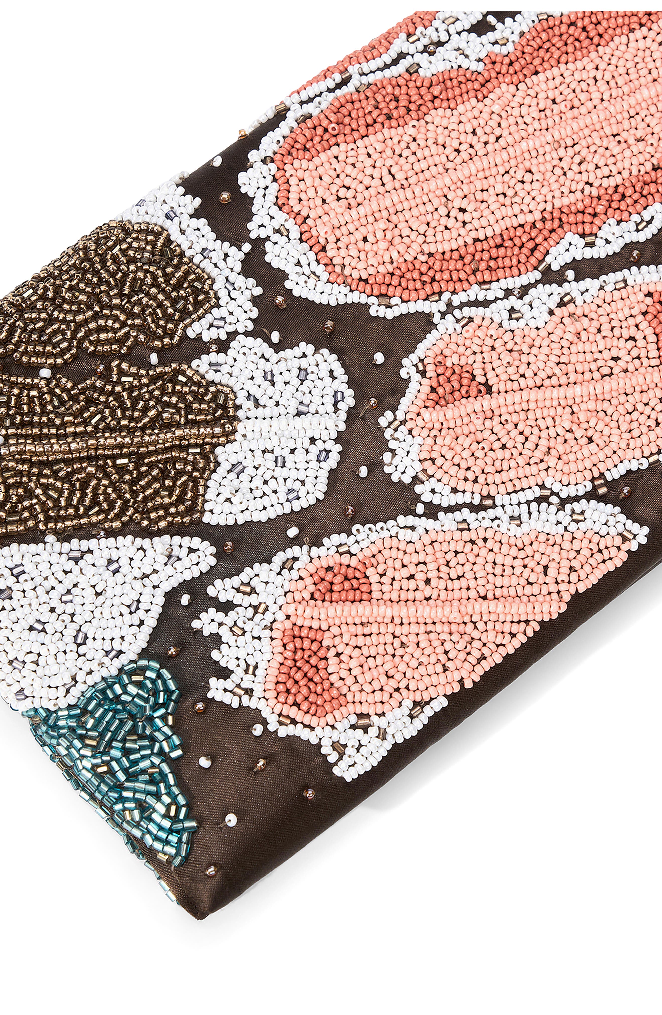 Muse Butterfly Beaded Clutch, Alternate, color, BUTTERFLY MOSS
