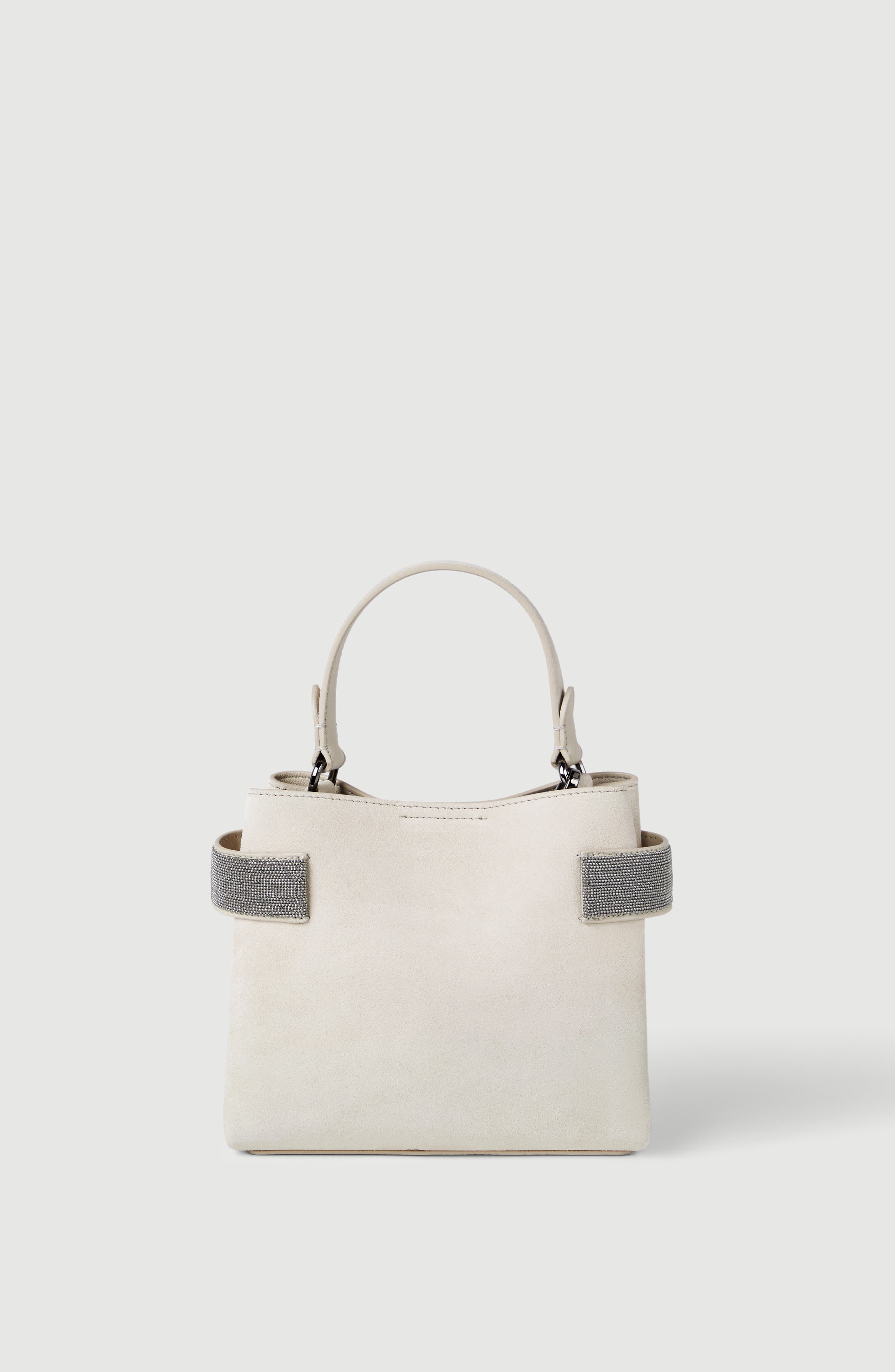 Brunello Cucinelli Small Top-Handle Essence bag, Alternate, color, Ivory
