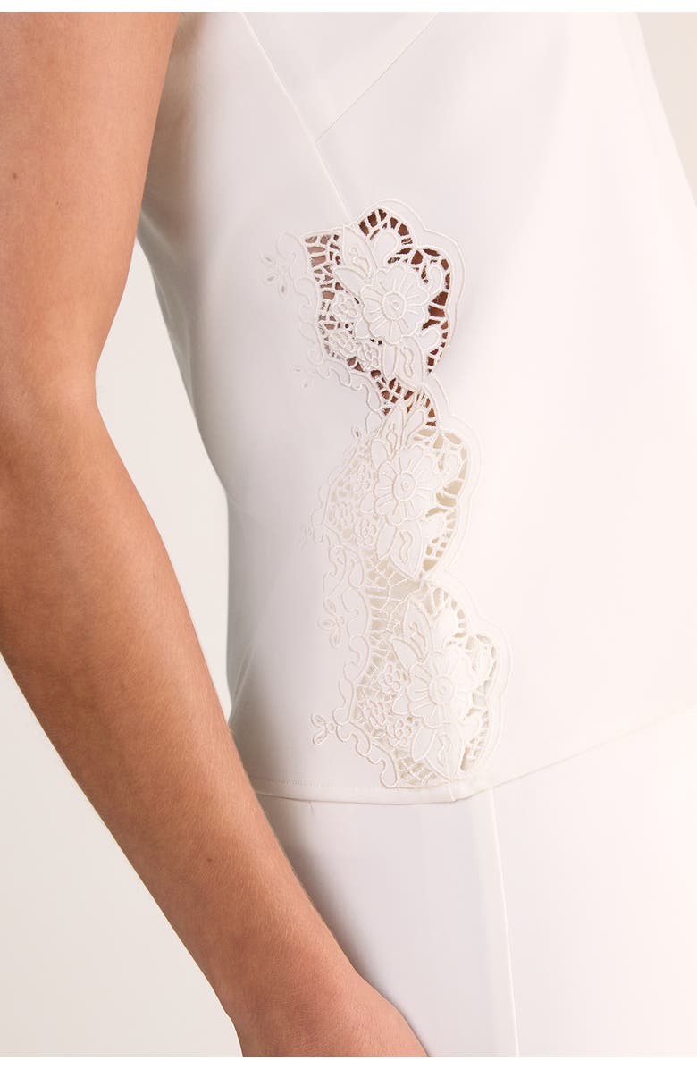 NASTY GAL Tailored Cutwork Side Strappy Top, Alternate, color, White