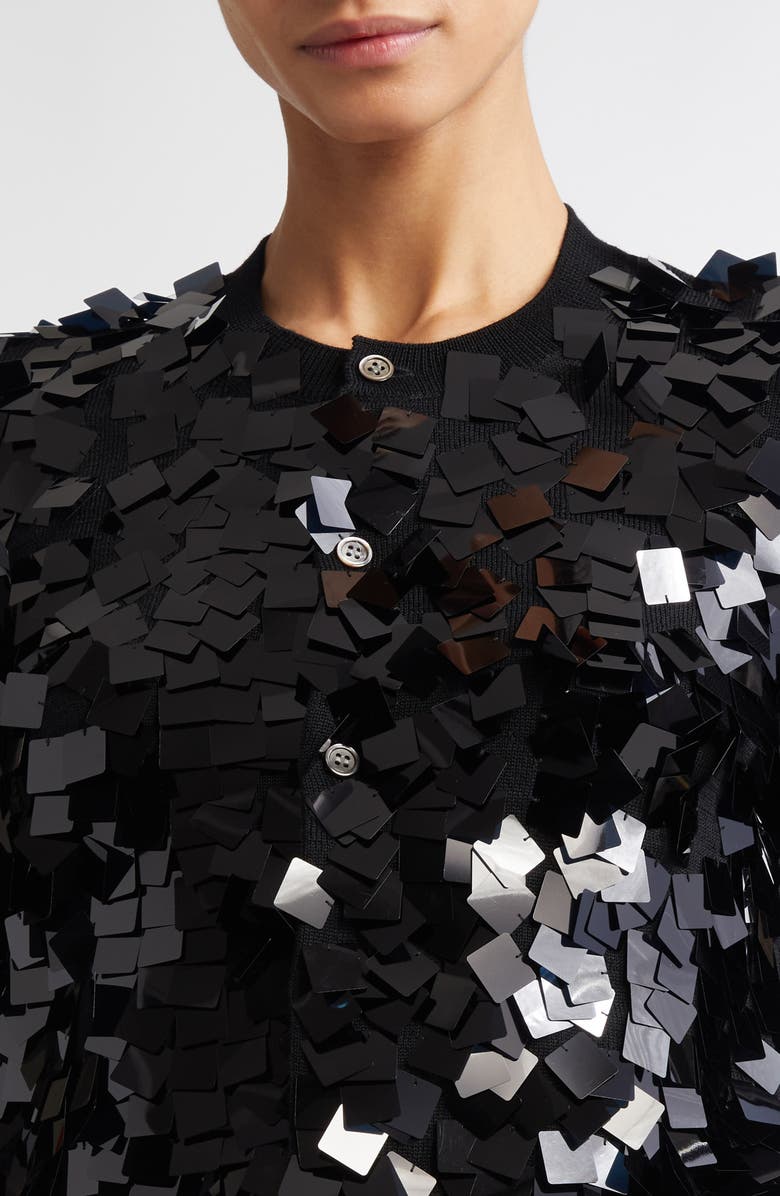 Comme des Garçons Comme des Garçons Paillette Wool Cardigan, Alternate, color,