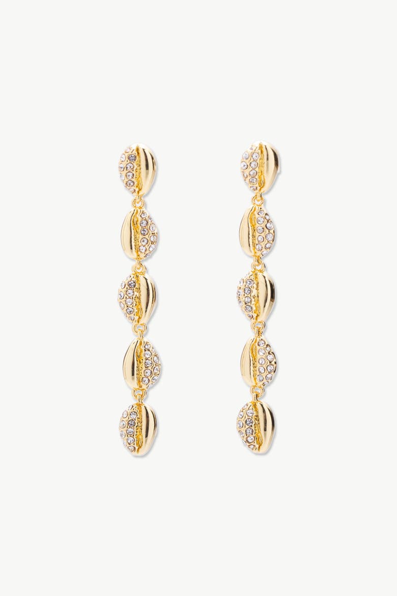 Lucia Cascade Pavé Shell Drop Earrings, Alternate, color, Gold