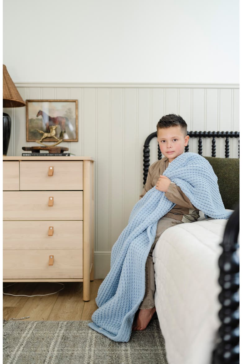 Waffle Toddler Blanket, Alternate, color, BLUE JAY