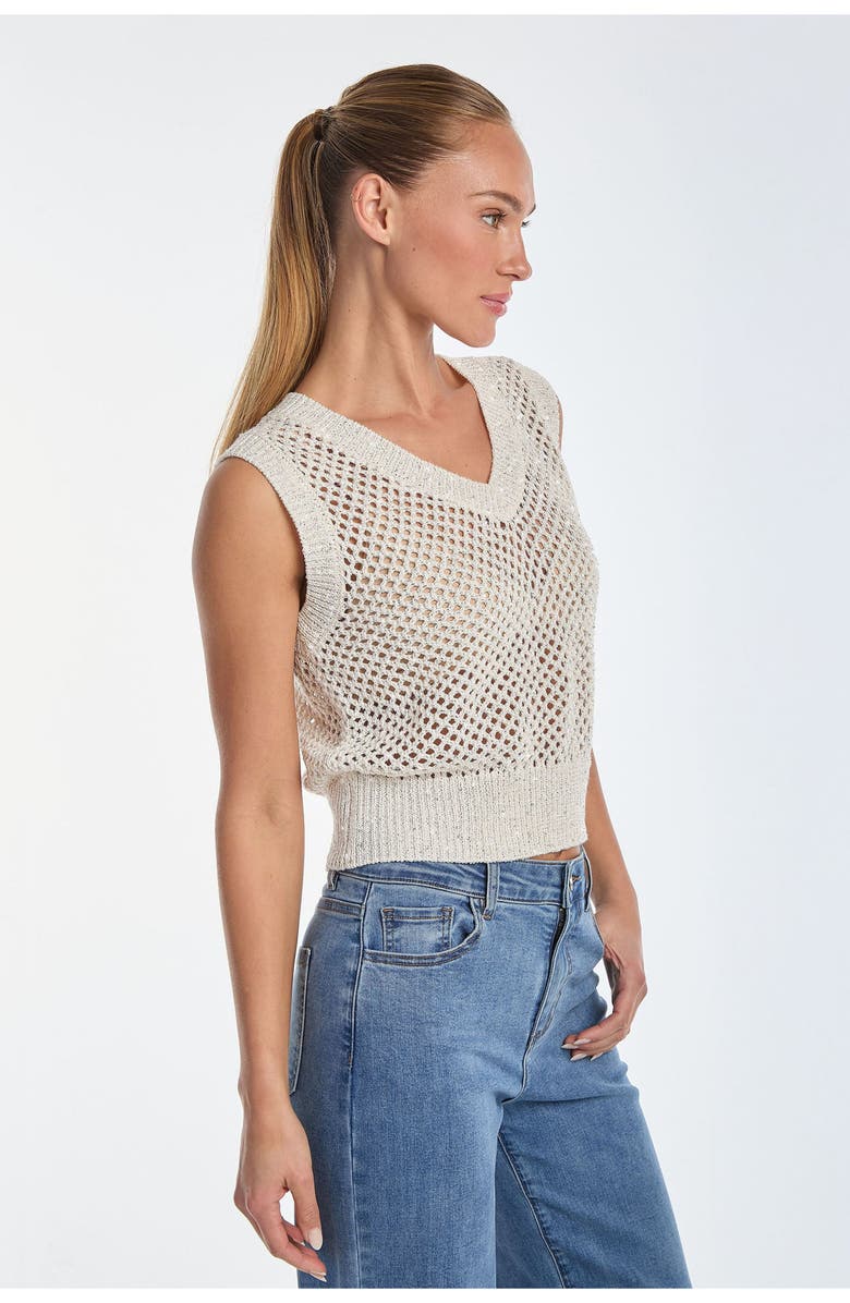 The Noli Shop Addison Sequin Crochet Top, Alternate, color, 