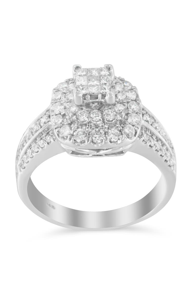 14K White Gold Diamond Vintage Ring, Alternate, color, White