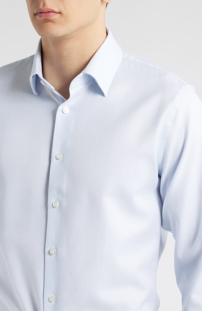 Nordstrom Premium Non-Iron Trim Fit Dress Shirt, Alternate, color, Blue Dash Stripe