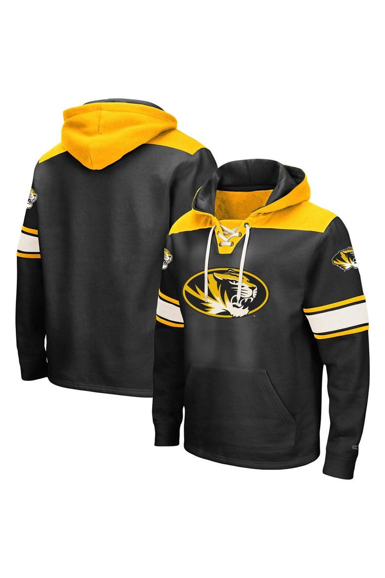 Men's Colosseum Black Missouri Tigers 2.0 Lace-Up Pullover Hoodie, Alternate, color, Black