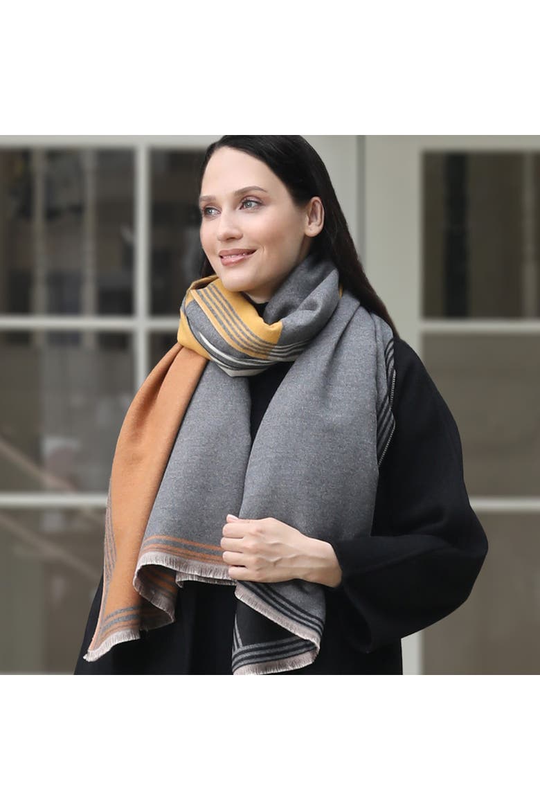 The Sophie Scarf, Alternate, color, Orange/Grey/Black
