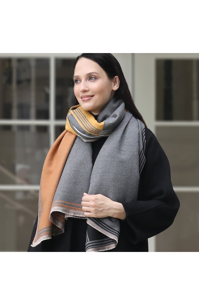 Youzey The Sophie Scarf, Alternate, color, Orange/Grey/Black