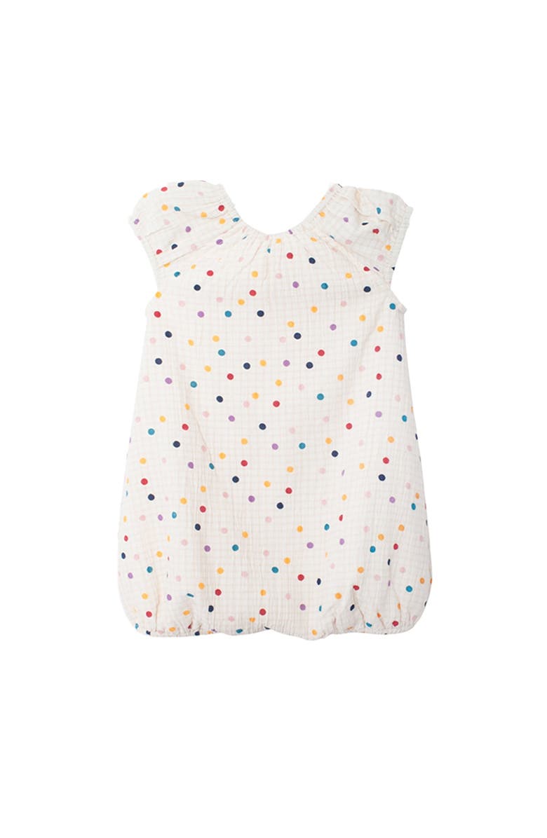 Mabel + Honey Confetti Cutie Cap Sleeve Romper, Alternate, color, Dots, Beige