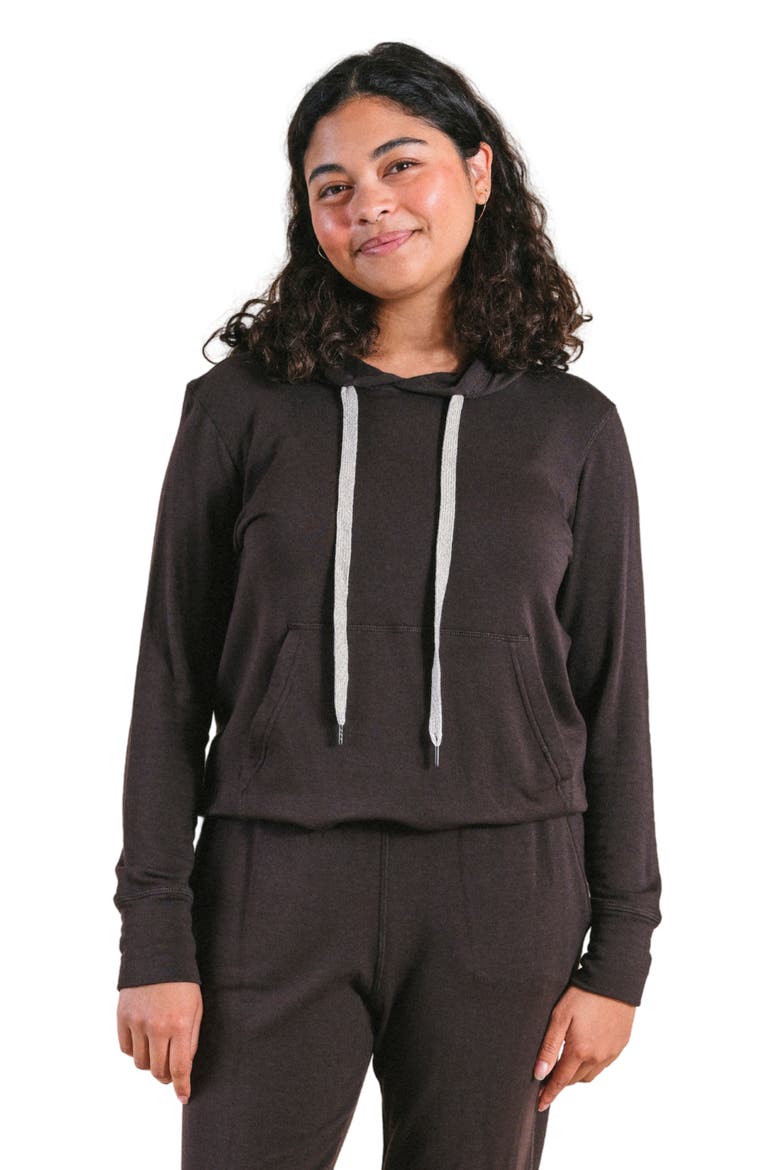 Betty Modal Hoodie, Main, color, Dark Chocolate