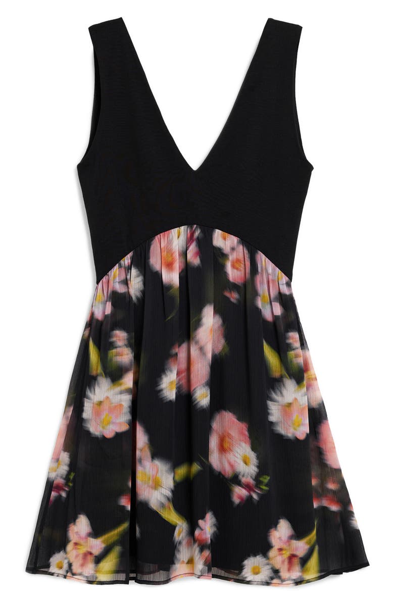 Desigual Sleeveless Floral Minidress, Alternate, color, Black