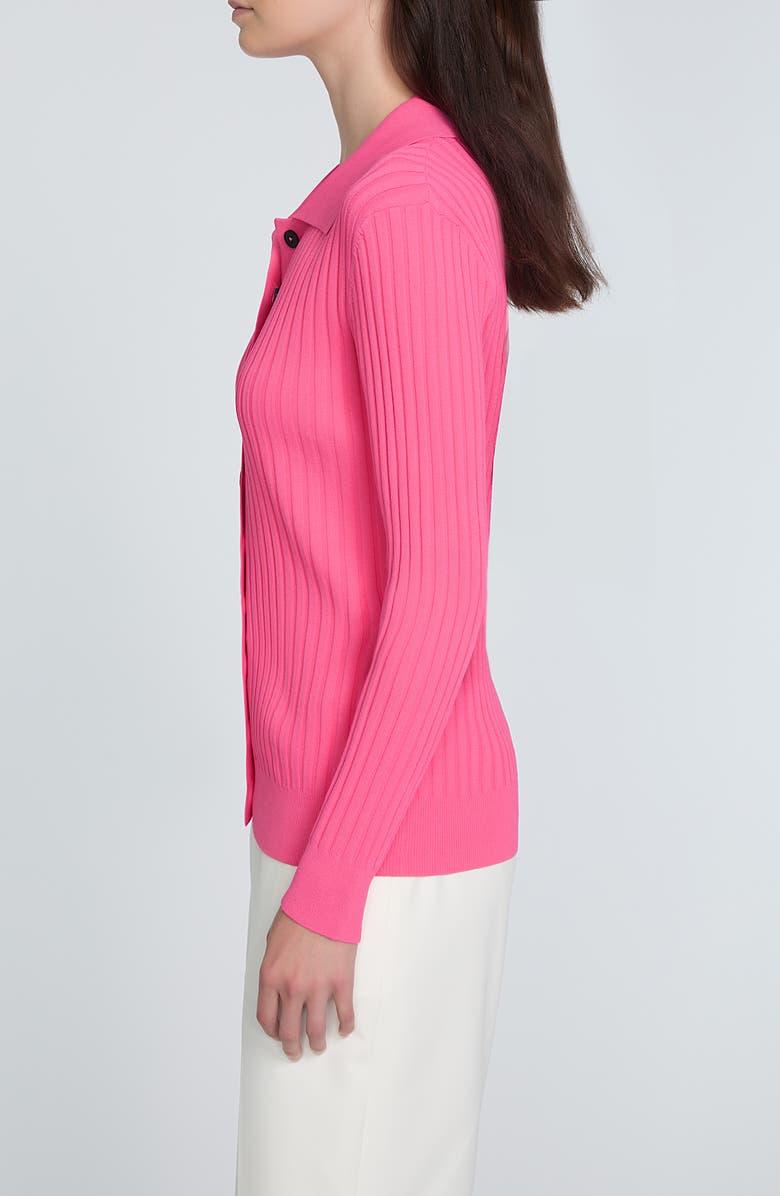 Elie Tahari The Mariella Rib Cardigan, Alternate, color, Haute Pink