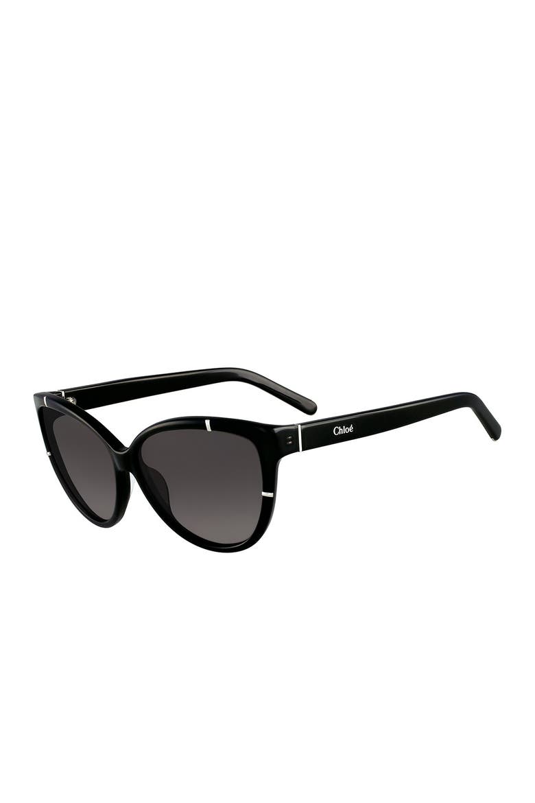 59mm Cat Eye Sunglasses, Main, color, BLACK