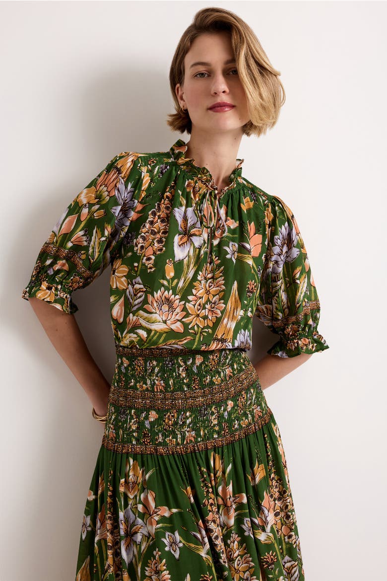 Billie Blouse, Alternate, color, Greenhouse
