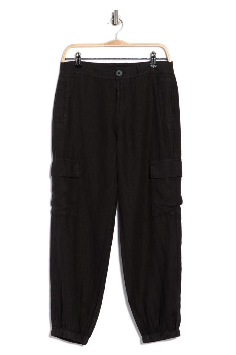 Take Over Linen Joggers, Alternate, color, BLACK