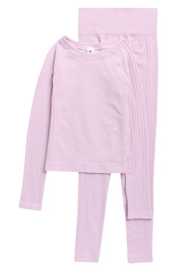Yogalicious Kids' Starla Long Sleeve Top & Leggings Set In Pink