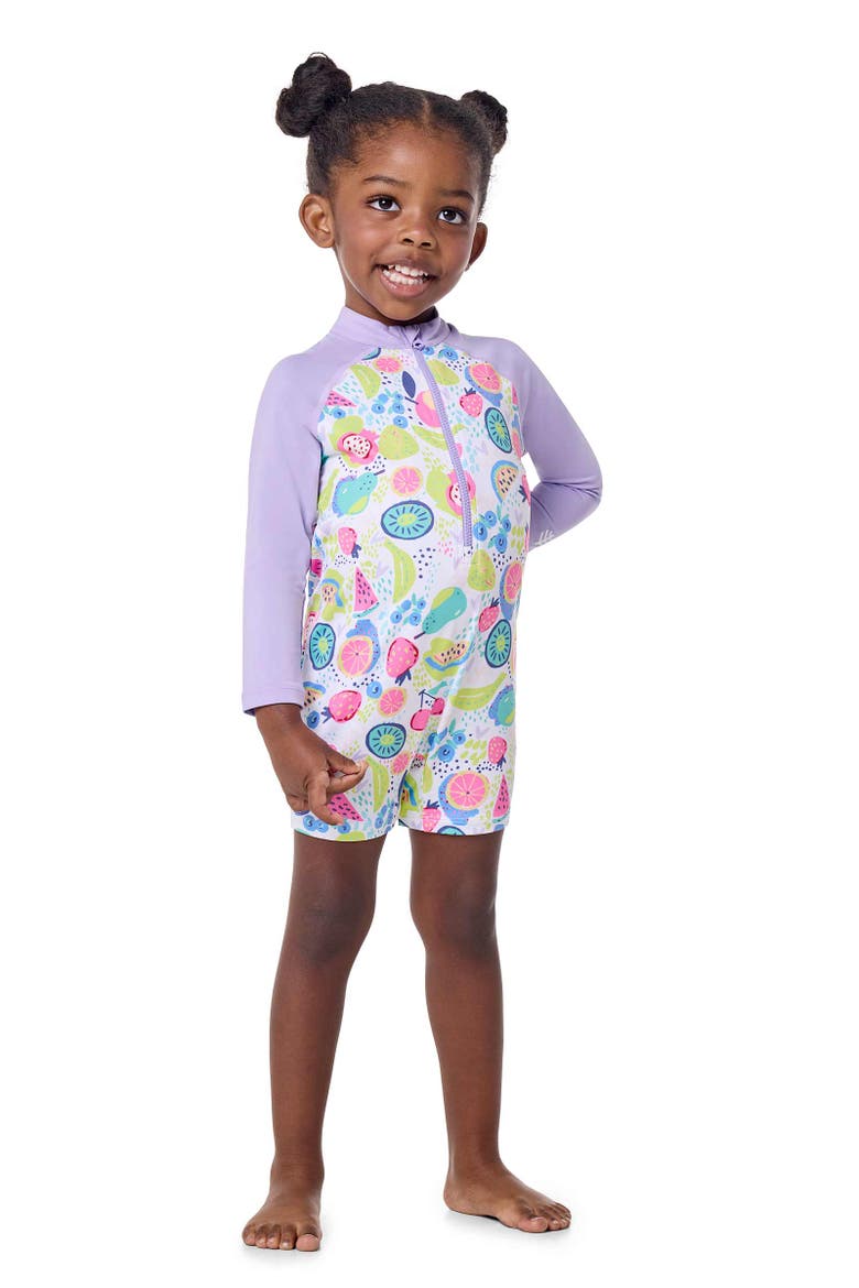 Baby's Kohala Neck-To-Knee Swimsuit, UPF 50+ Sun Protection, Main, color, Lavendula Colorblock