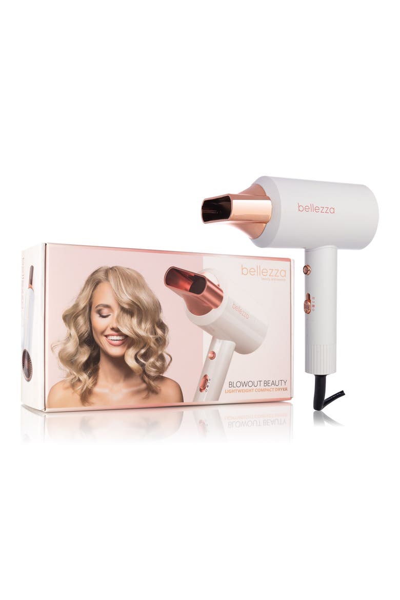 Bellezza Blowout Beauty Hair Dryer, Main, color, WHITE/ PINK ROSE