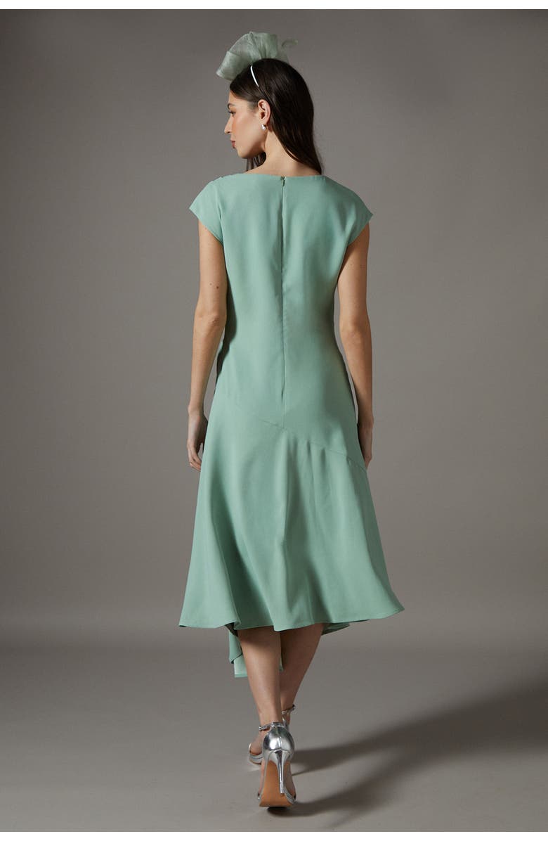Coast Drape Side Cap Sleeve Midi Dress, Alternate, color, Sage