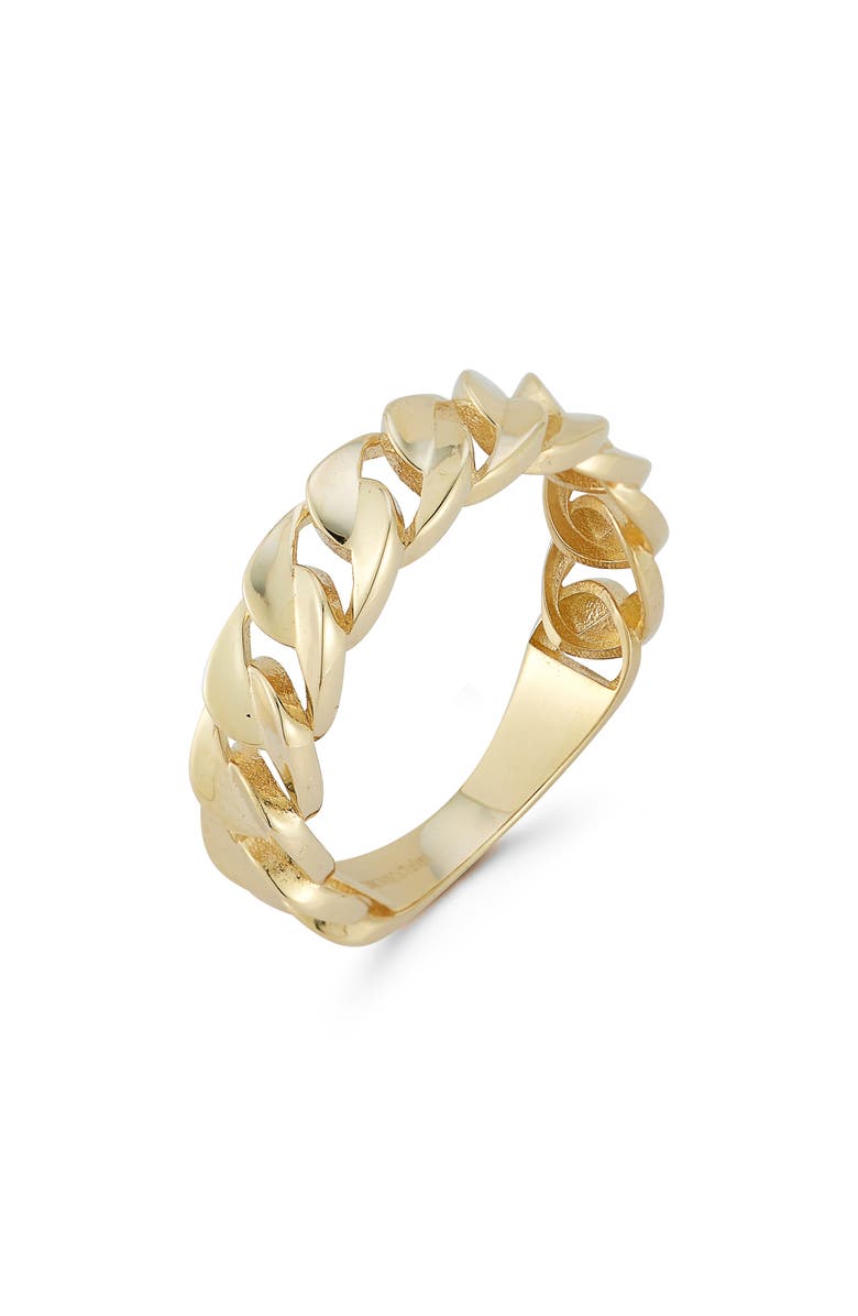 Ember Fine Jewelry Curb Chain Ring, Alternate, color, Gold
